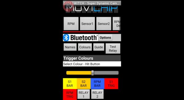 Change the colours of display bars and camshaft activation signals