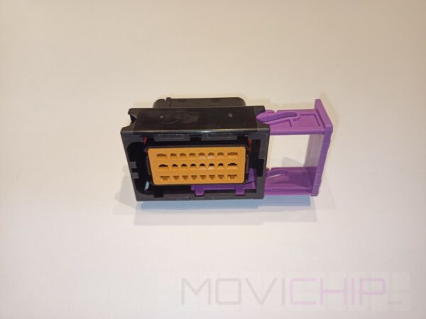 MoviChip connector with locking tab. User makes their own loom with supplied crimps